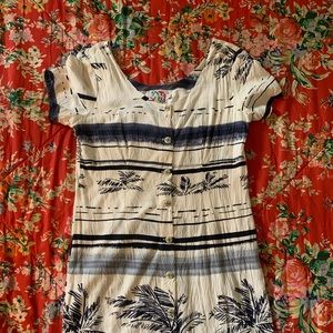 Vintage Blue and White Island Dress